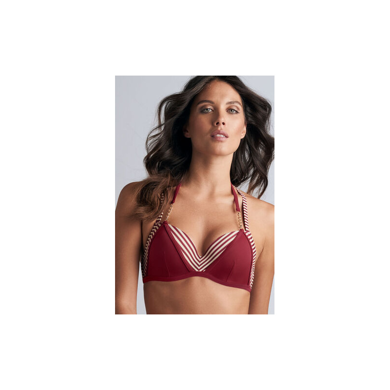 Push Up Bikinitop in het Red and ivory red