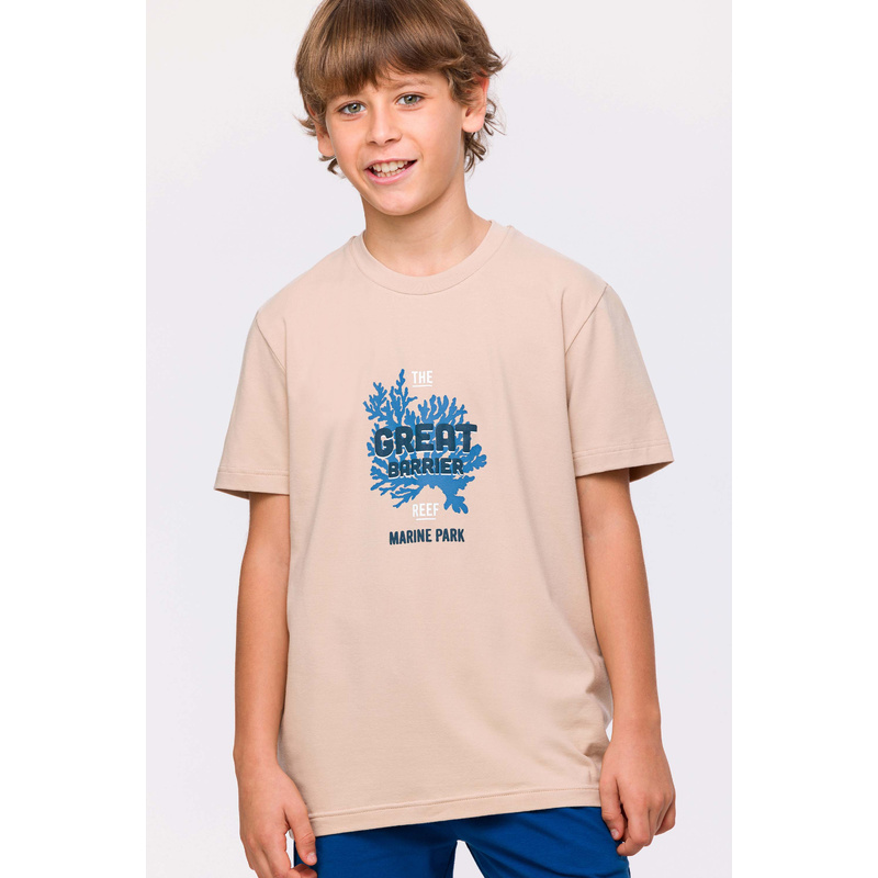 Jongens Pyjama Korte Broek in het Beige