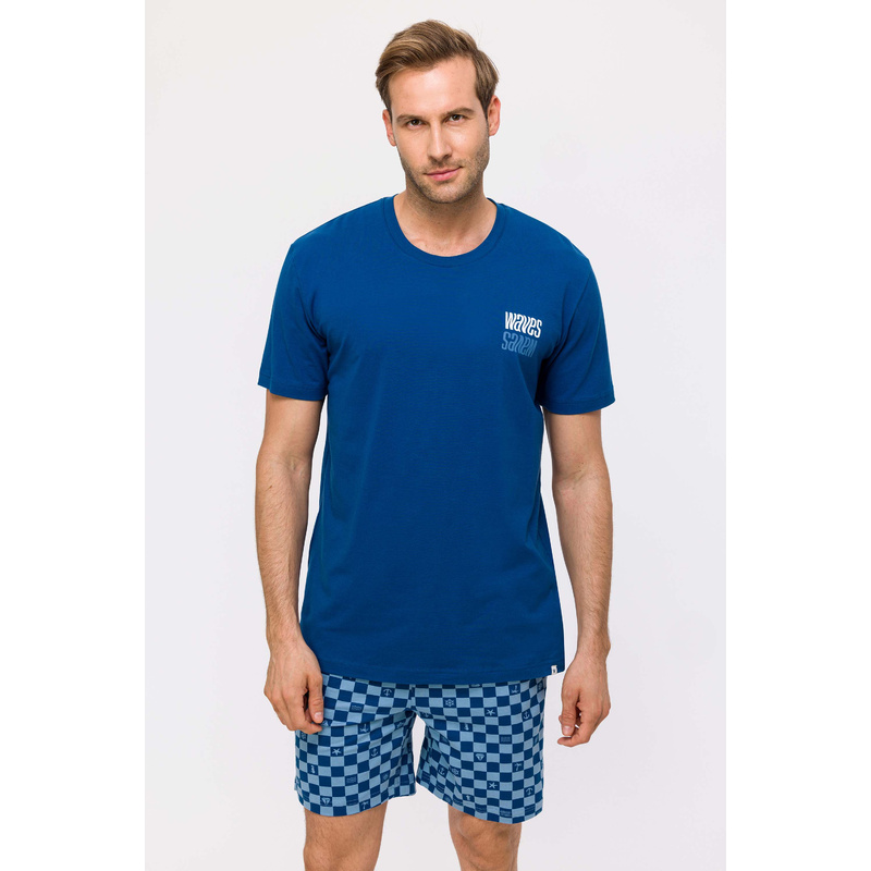 Heren Pyjama Korte Broek in het Donkerblauw