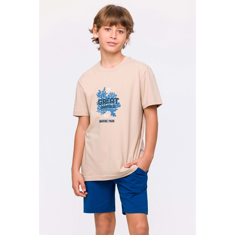 Jongens Pyjama Korte Broek in het Beige