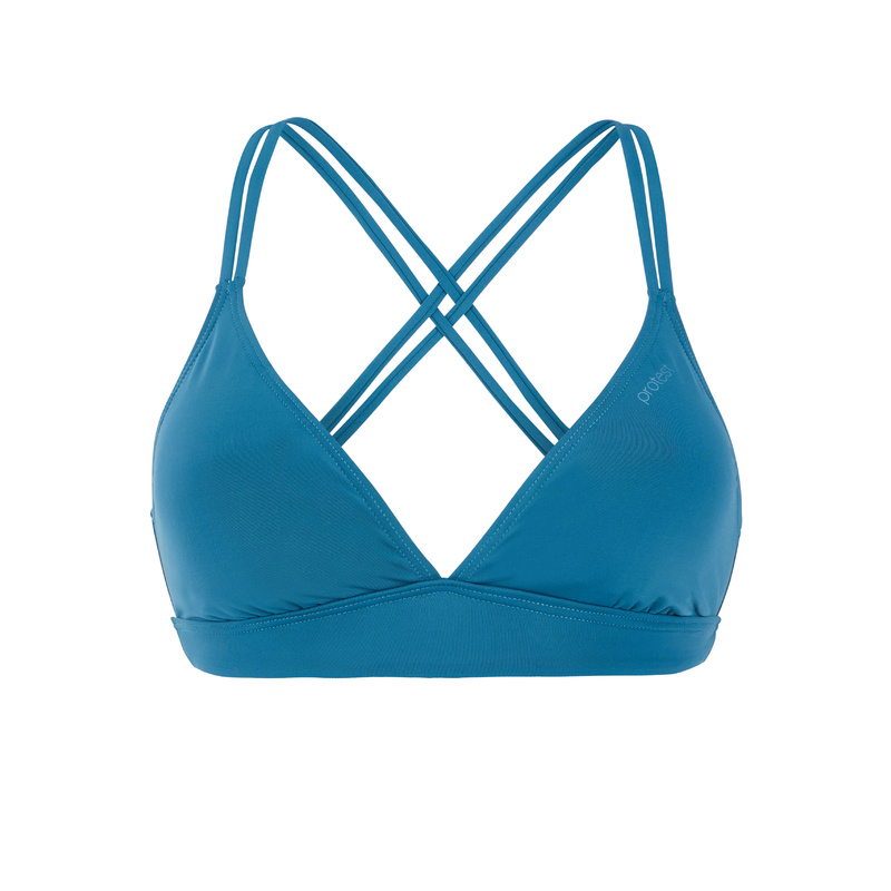 Triangel Bikinitop en Raku blue