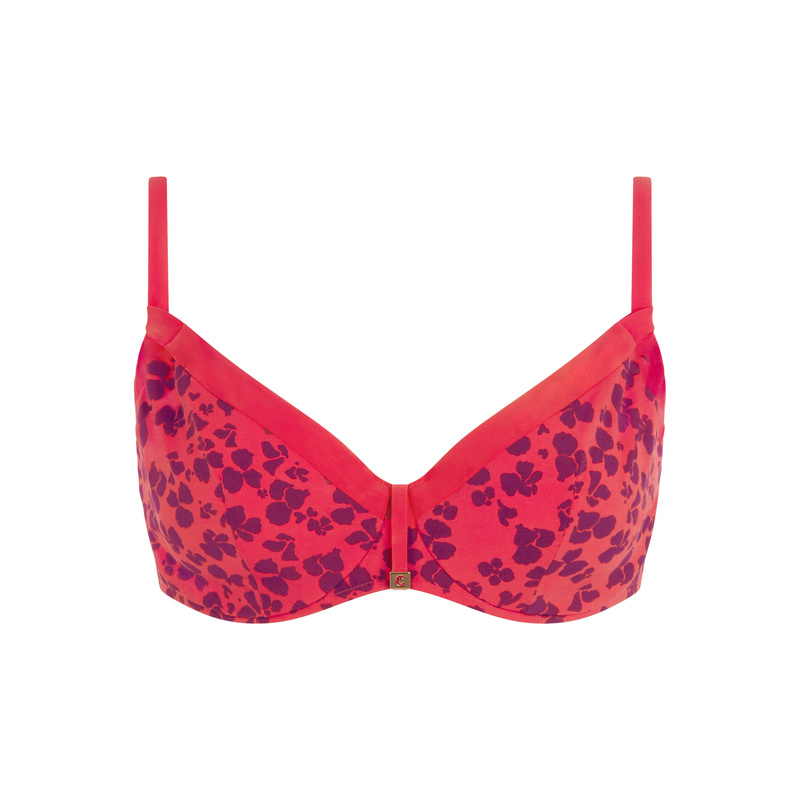 Bikinitop Met Beugel in het Hibiscus