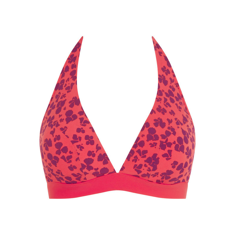 Triangel Bikinitop en Hibiscus