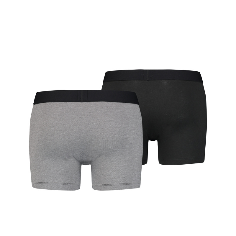 2-pack Boxershorts in het Grey/black
