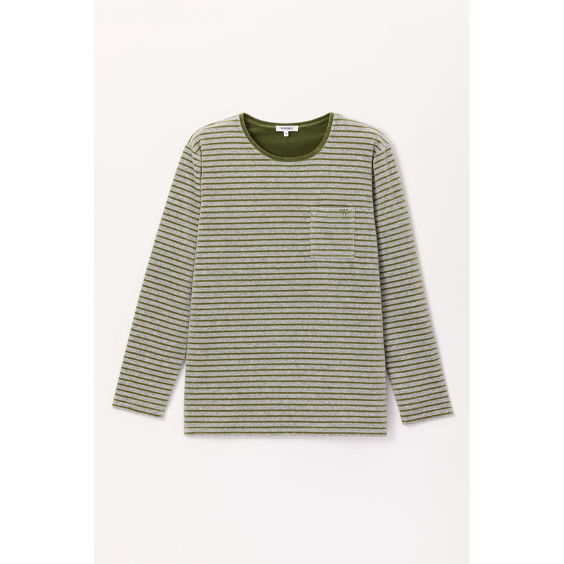 Pyjama in het Groen - grijze streep