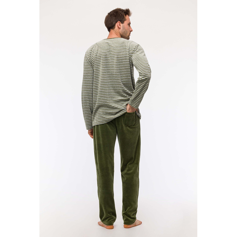 Pyjama in het Groen - grijze streep