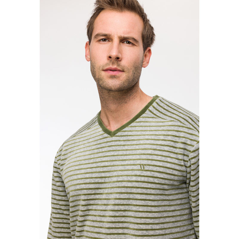 Pyjama in het Groen - grijze streep Pyjama in het Groen - grijze streep