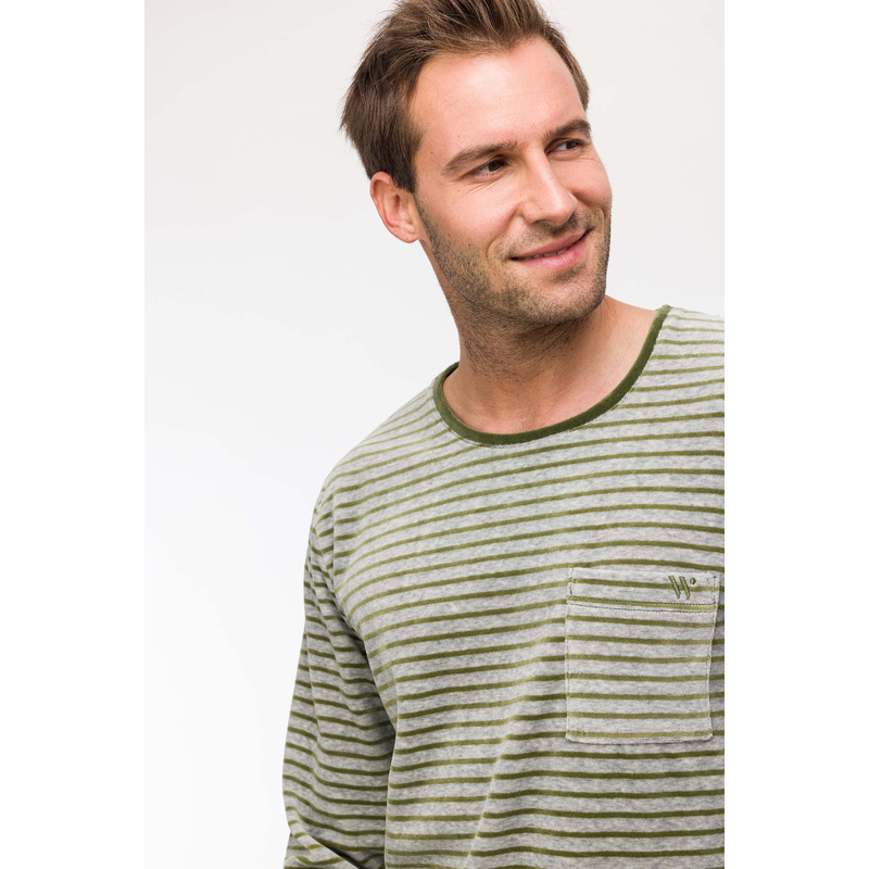 Pyjama in het Groen - grijze streep