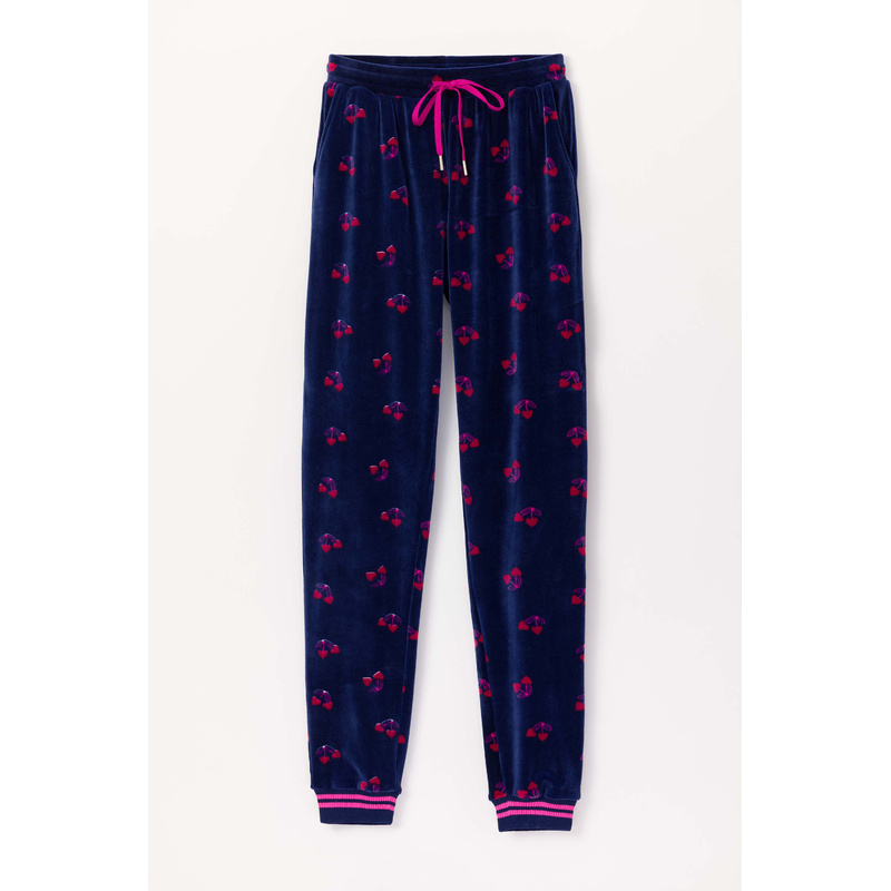 Pyjama en Kersjes print donkerblauw