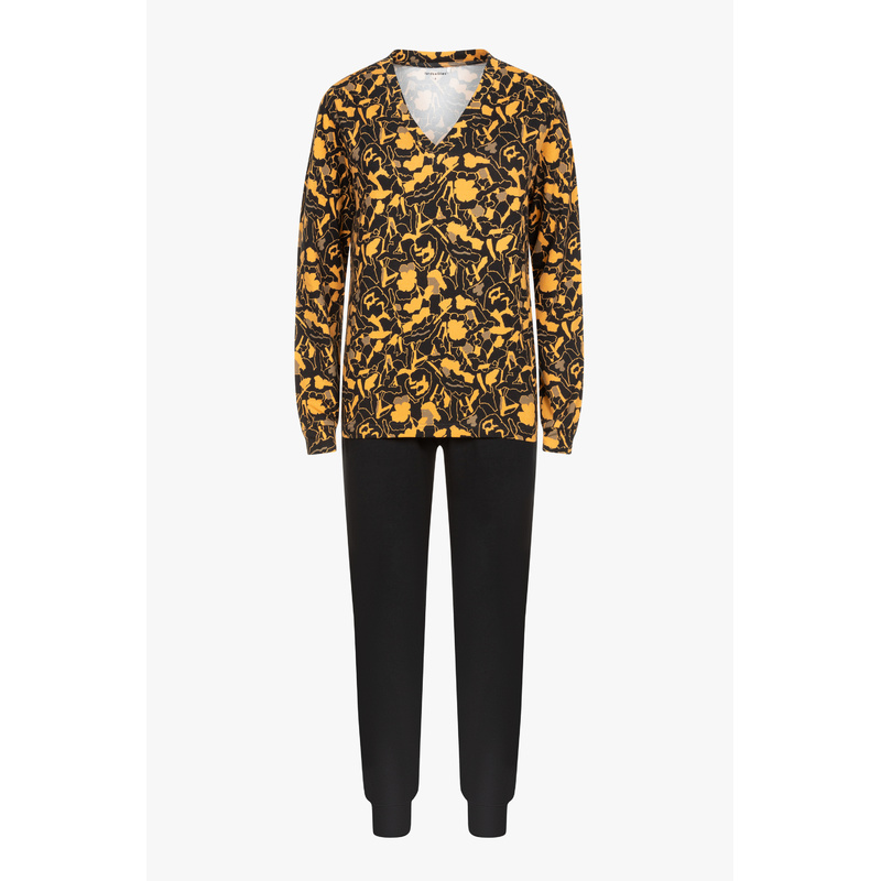 Pyjama in het Zwart-gouden print