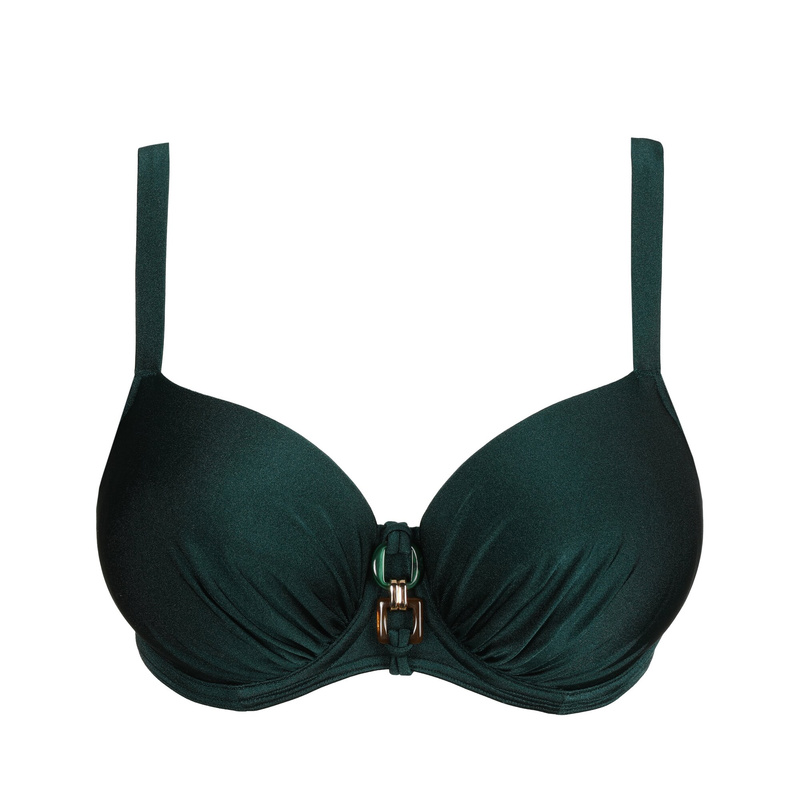 Voorgevormde Balconette Bikinitop en Jewel green