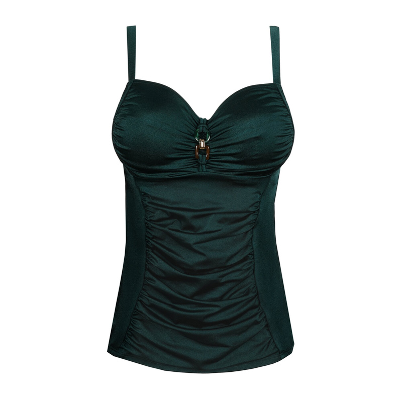 Volle Cup Tankinitop en Jewel green