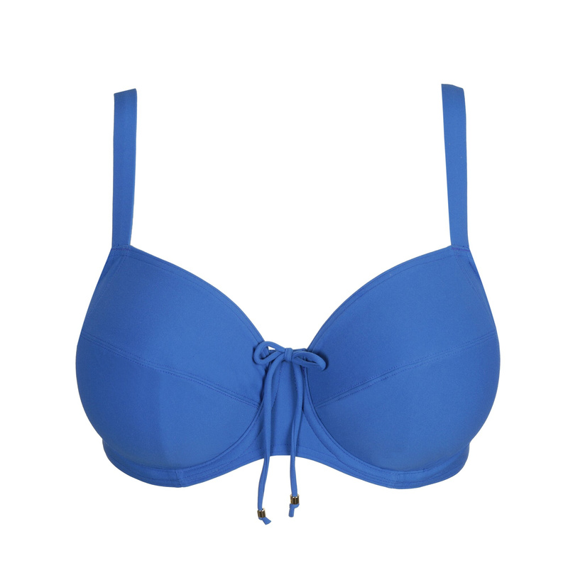 Volle Cup Bikinitop en Delphinium cheer blue