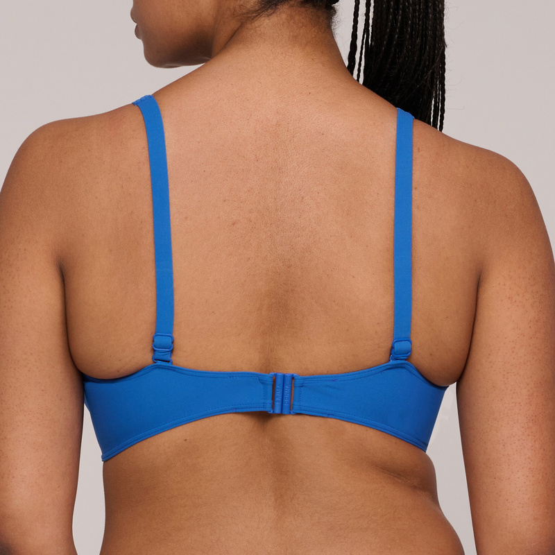 Voorgevormde Plunge Bikinitop en Delphinium cheer blue
