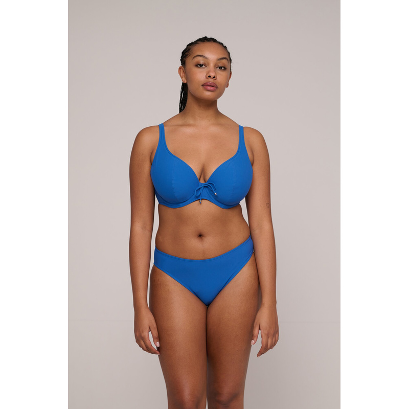 Voorgevormde Plunge Bikinitop en Delphinium cheer blue