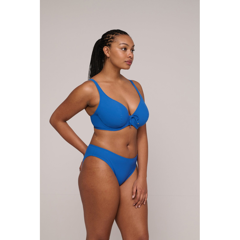 Voorgevormde Plunge Bikinitop en Delphinium cheer blue