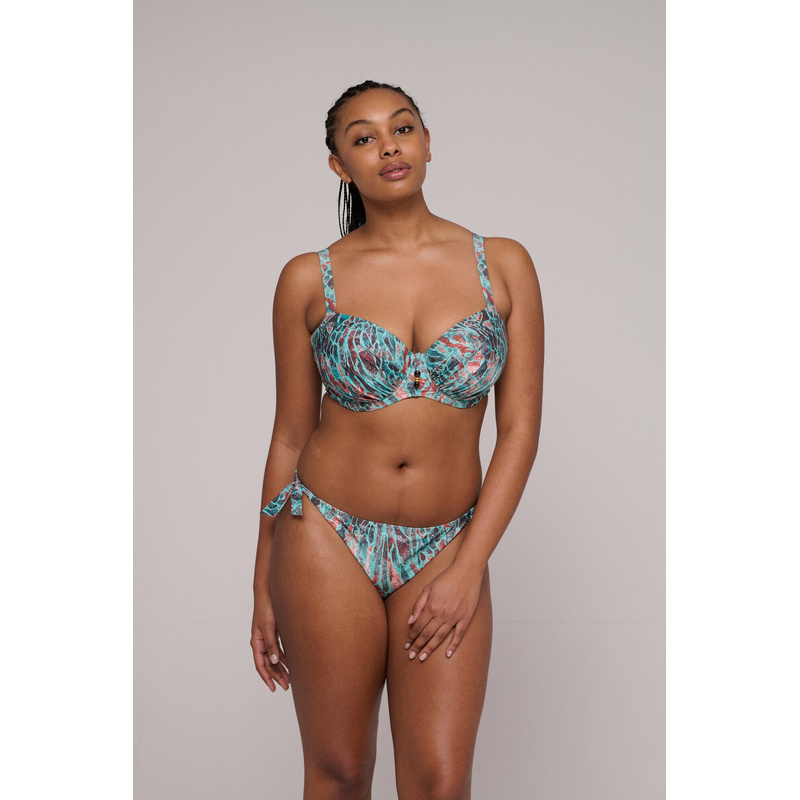 Voorgevormde Balconette Bikinitop en Turquoise seas