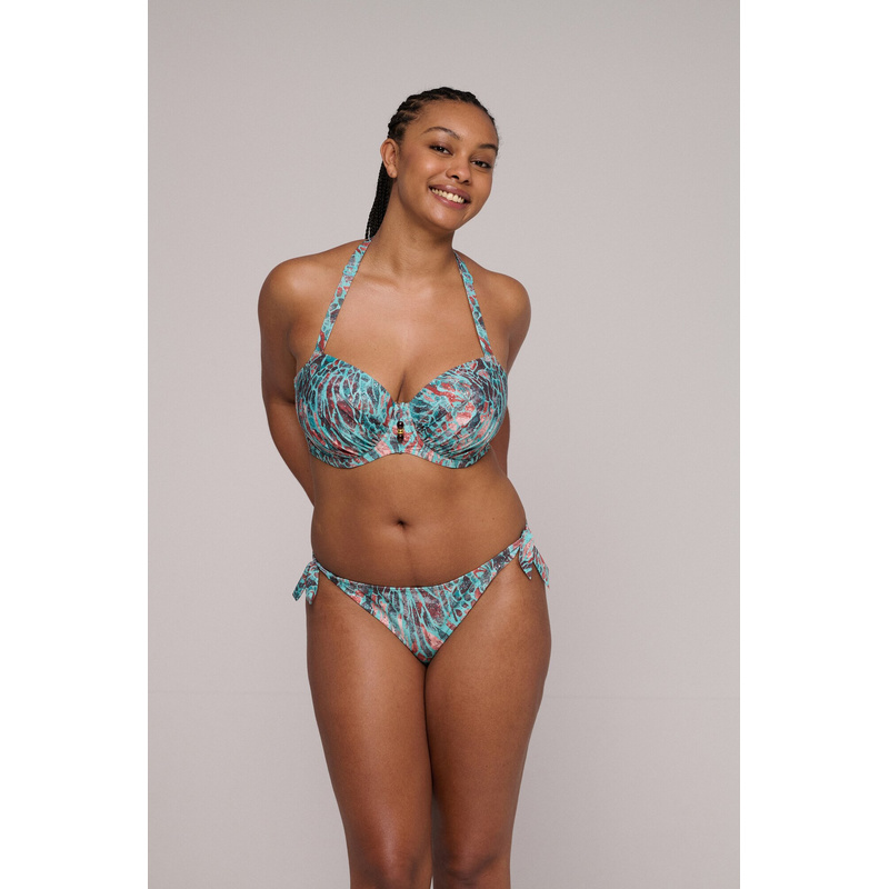Voorgevormde Balconette Bikinitop en Turquoise seas