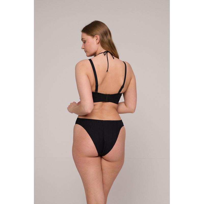 Voorgevormde Strapless Bikinitop en Noir