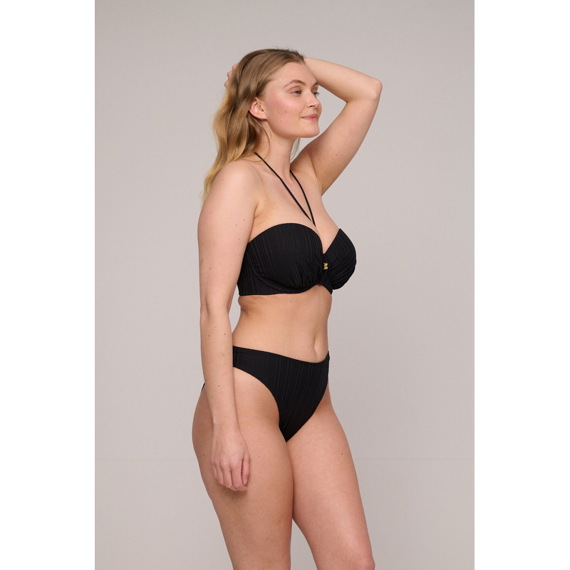 Voorgevormde Strapless Bikinitop en Noir