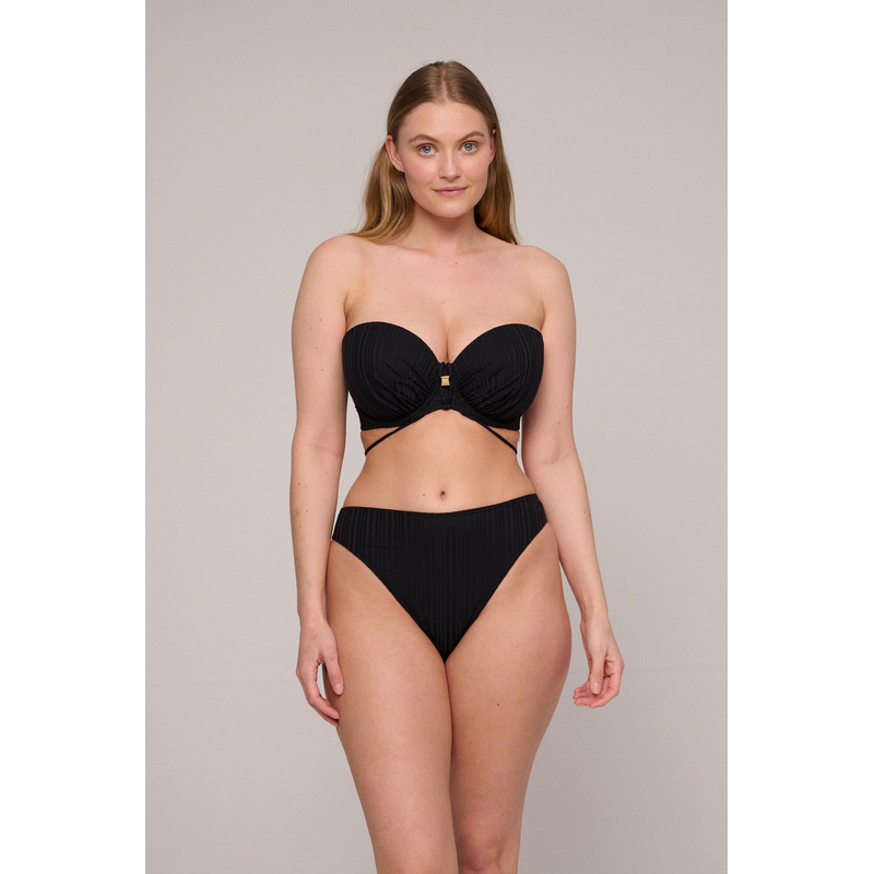 Voorgevormde Strapless Bikinitop en Noir