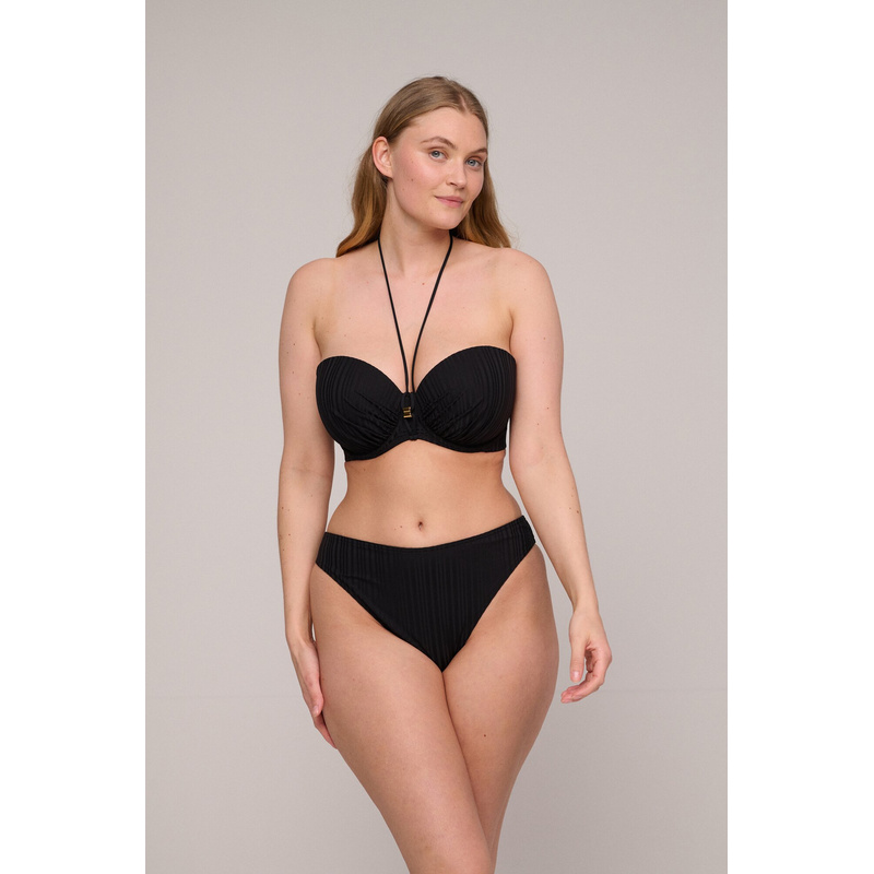 Voorgevormde Strapless Bikinitop en Noir