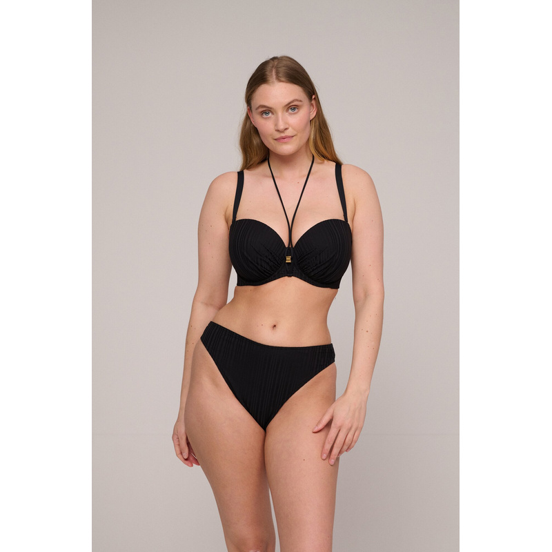 Voorgevormde Strapless Bikinitop en Noir