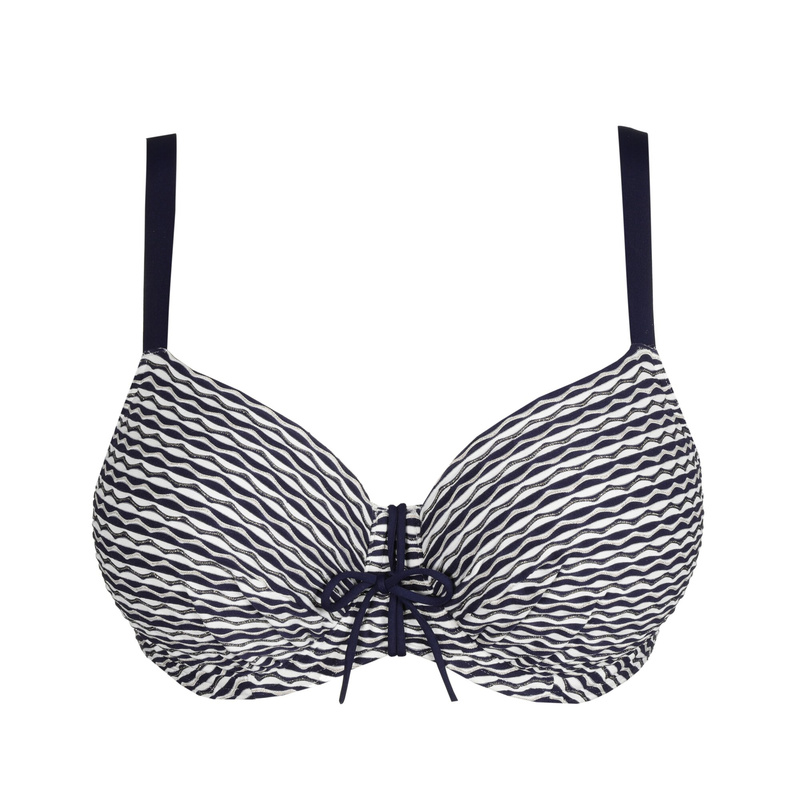 Voorgevormde Balconette Bikinitop in het Water blue