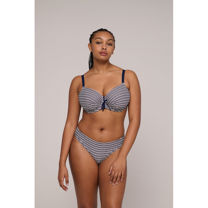 Voorgevormde Balconette Bikinitop en Water Blue