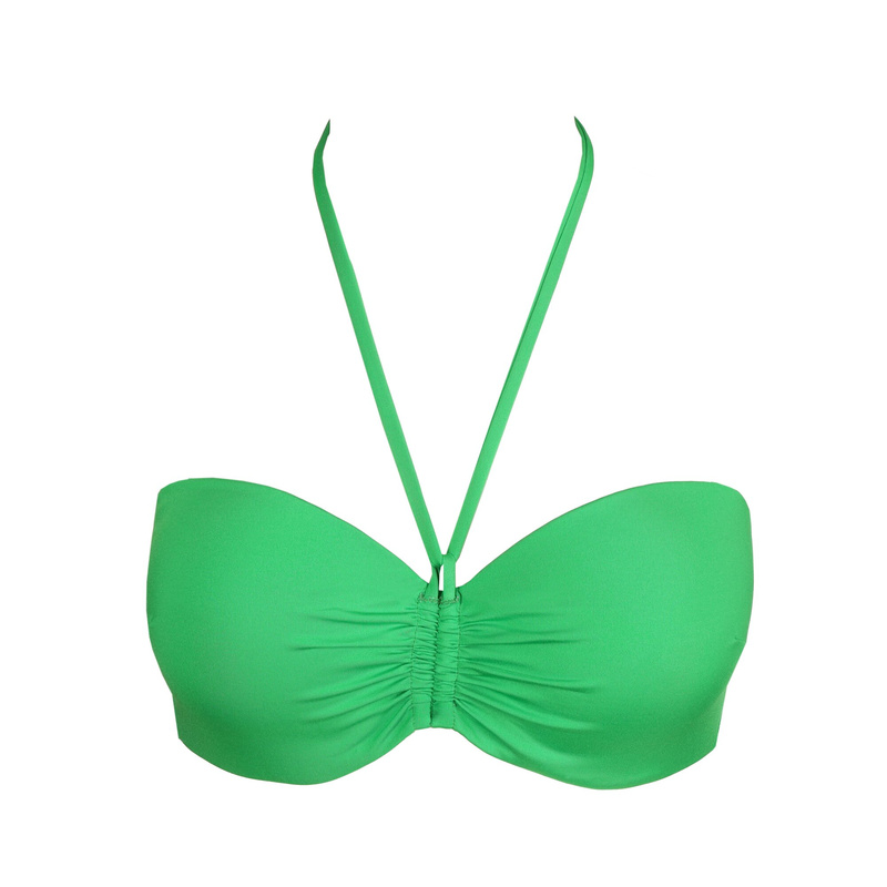 Voorgevormde Strapless Bikinitop in het Exotic green