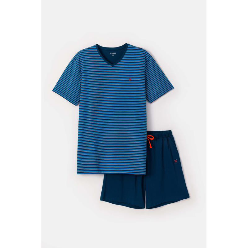 Pyjama Korte Broek en Blauwe streep