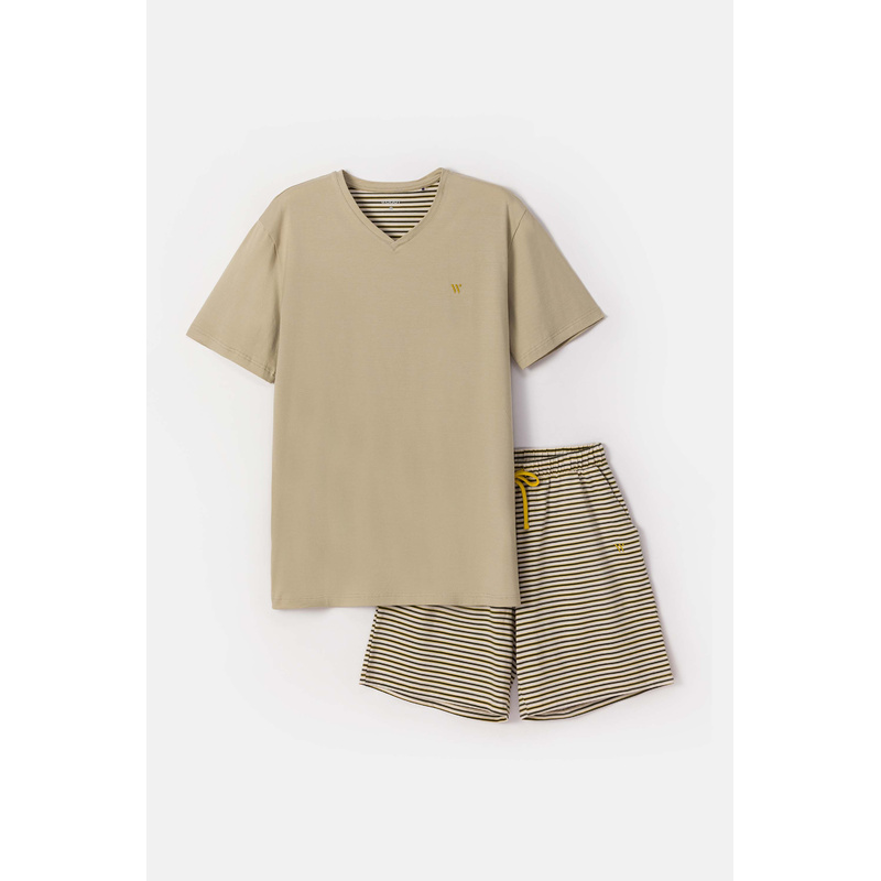 Pyjama Korte Broek en Beige