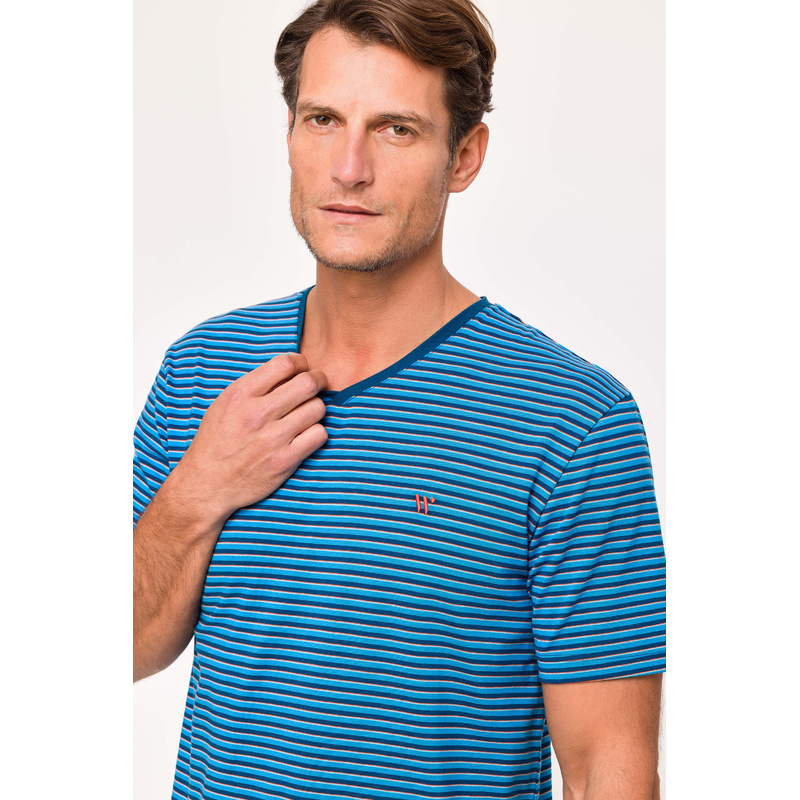 Pyjama Korte Broek en Blauwe streep