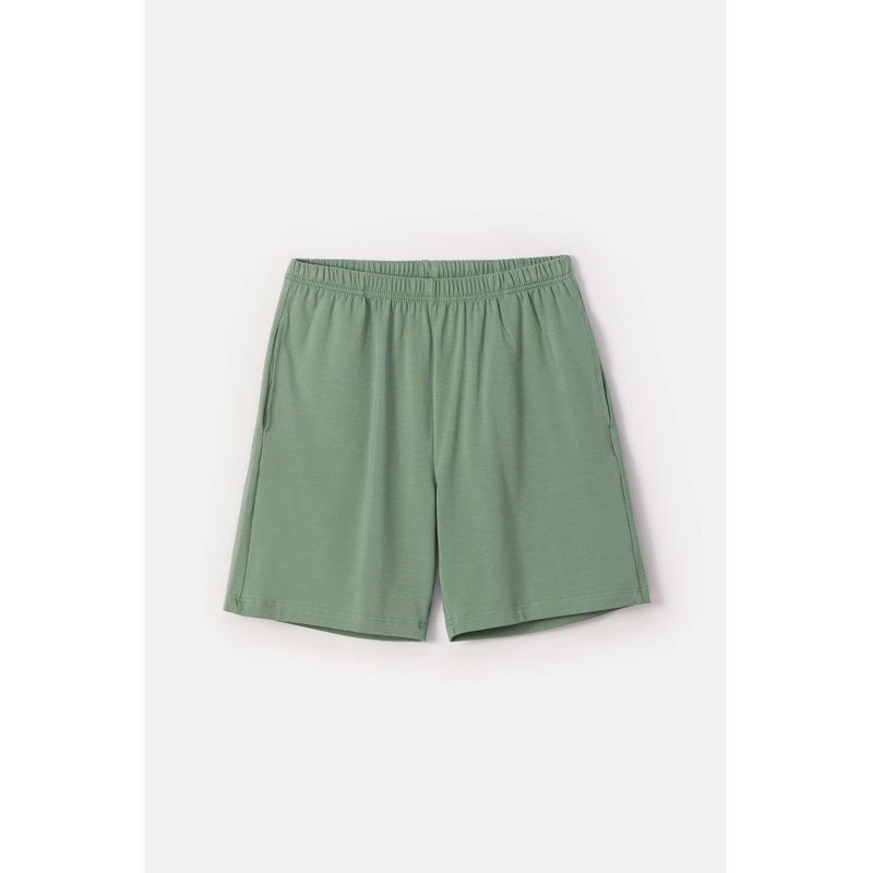 Pyjama Korte Broek en Khaki-grijze streep