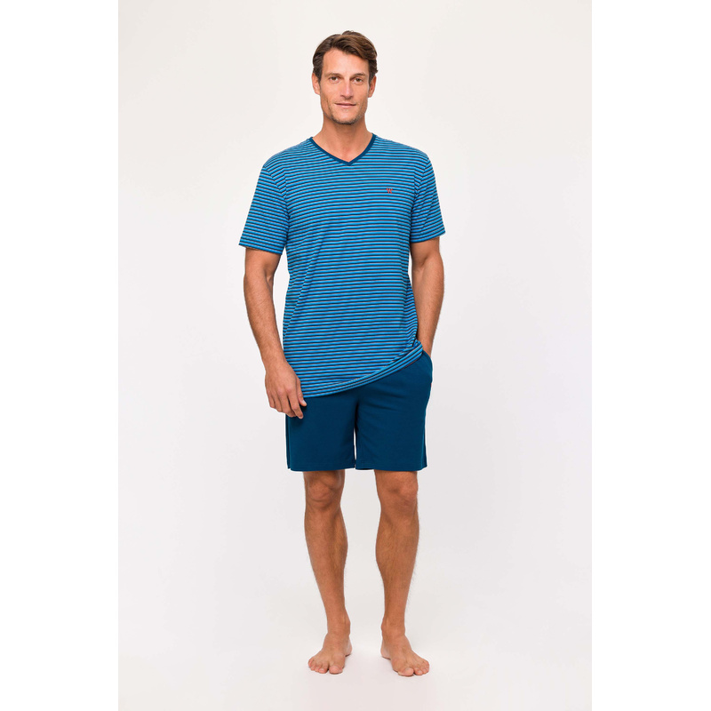 Pyjama Korte Broek en Blauwe streep