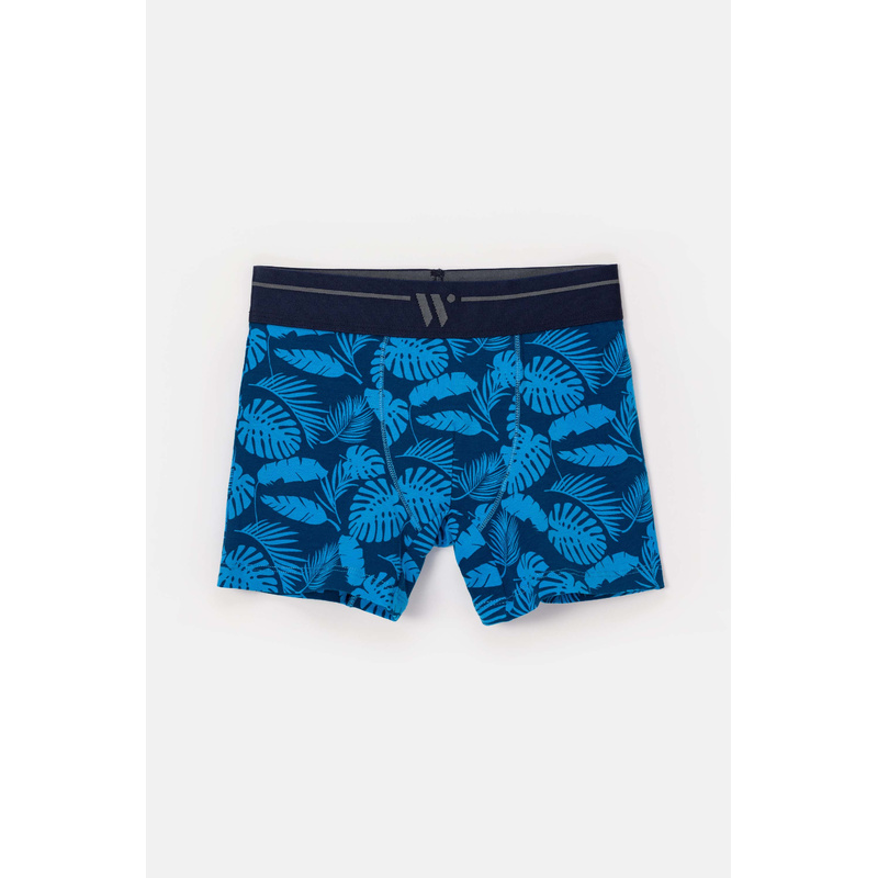 Duopack Boxershorts en Donkerblauw + bladeren print
