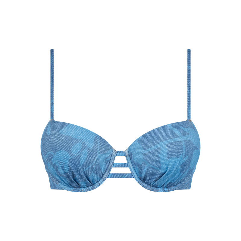 Bikinitop Met Beugel en Denim print