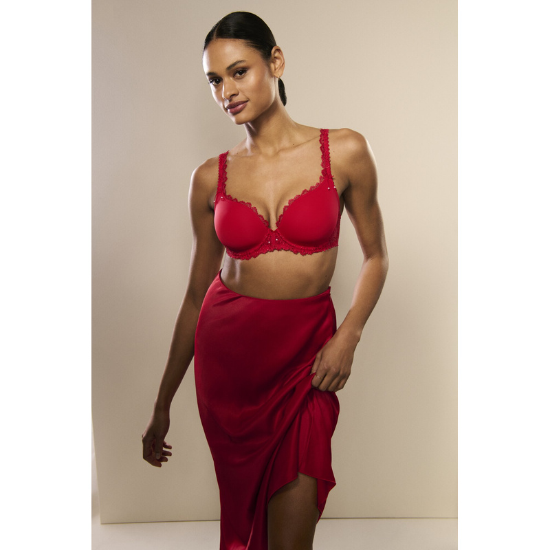 Voorgevormde Bh Hartvorm in het True red