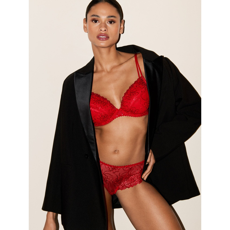 Push-up Bh  Uitneembare Pads in het True red Push-up Bh  Uitneembare Pads in het True red