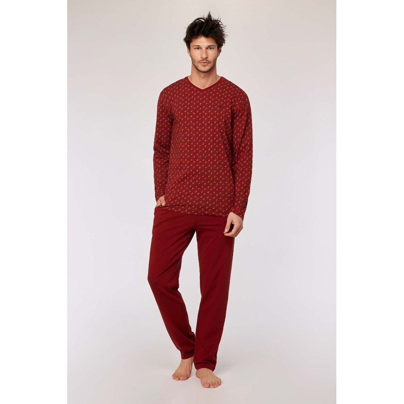 Pyjama in het Donkerrode geometrische print