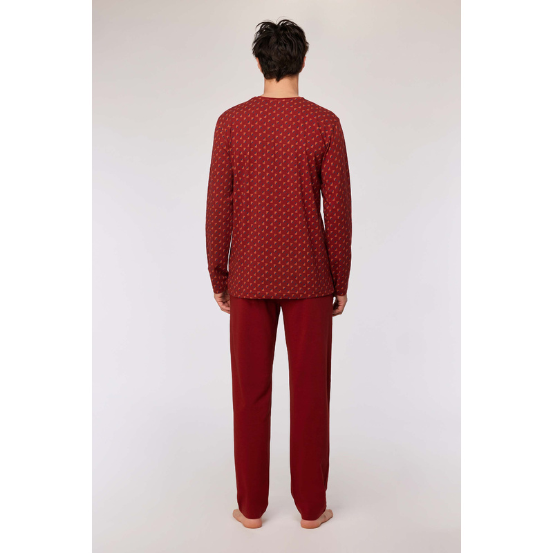 Pyjama en Donkerrode geometrische print