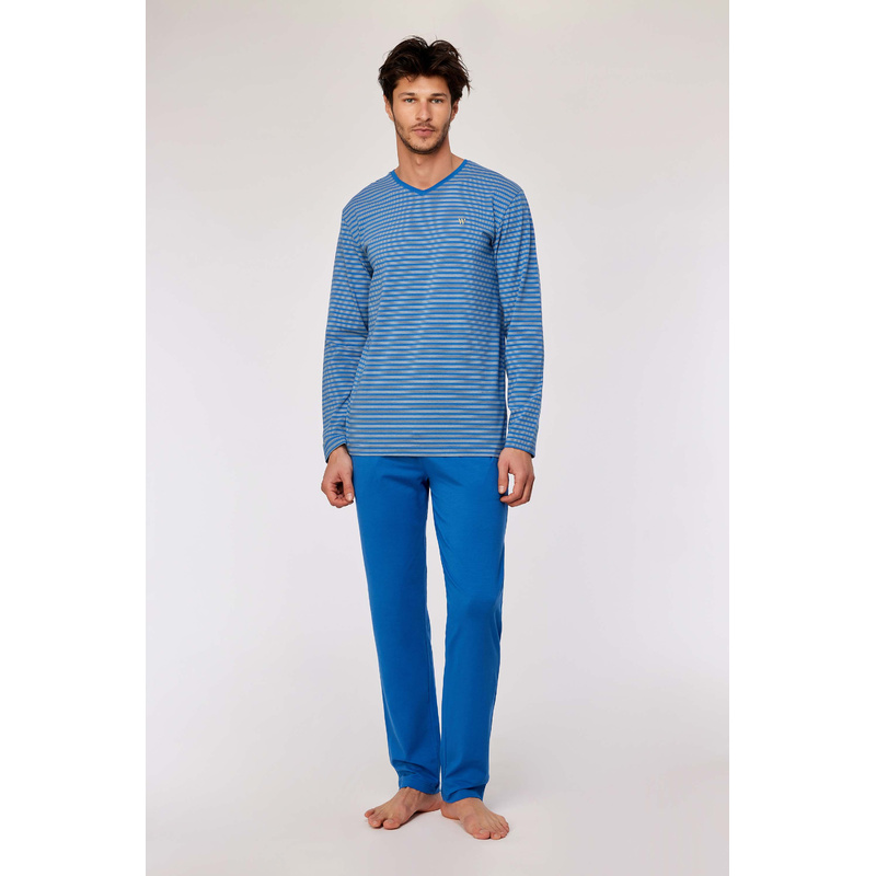 Pyjama in het Blauw-gele streep