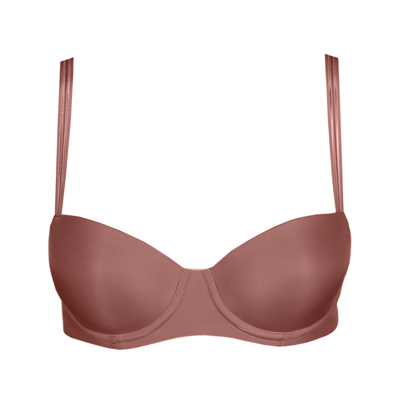 Voorgevormde Balconnet Bh en Satin taupe