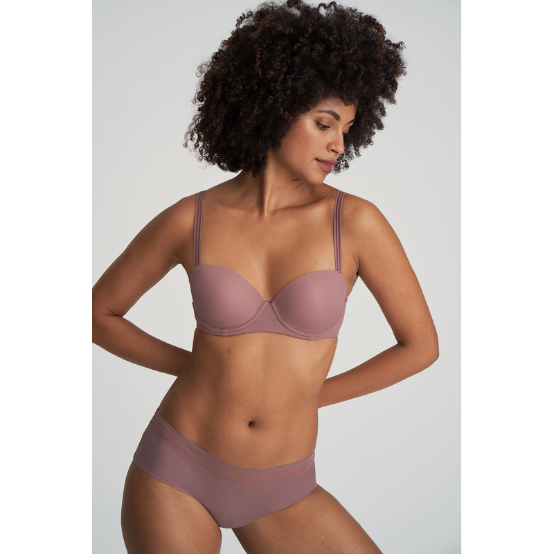 Voorgevormde Balconnet Bh en Satin taupe Voorgevormde Balconnet Bh en Satin taupe