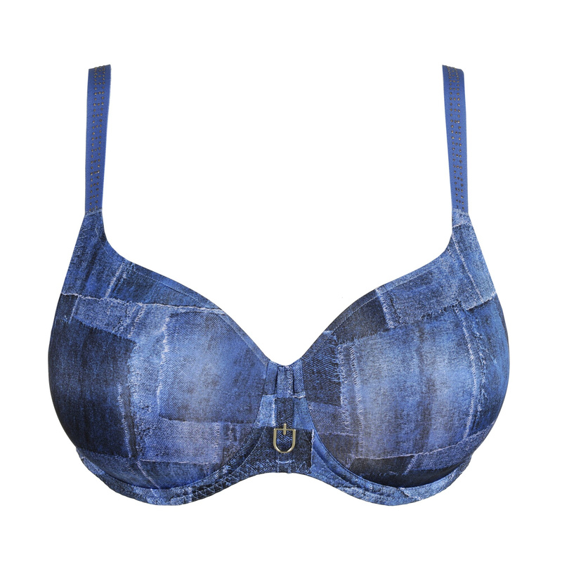 Voorgevormde Bh Hartvorm in het Twill blue