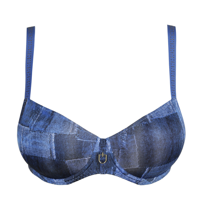 Voorgevormde Balconette Bh in het Twill blue